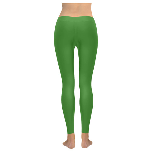 Forest Green Women's Low Rise Leggings (Invisible Stitch) (Model L05)