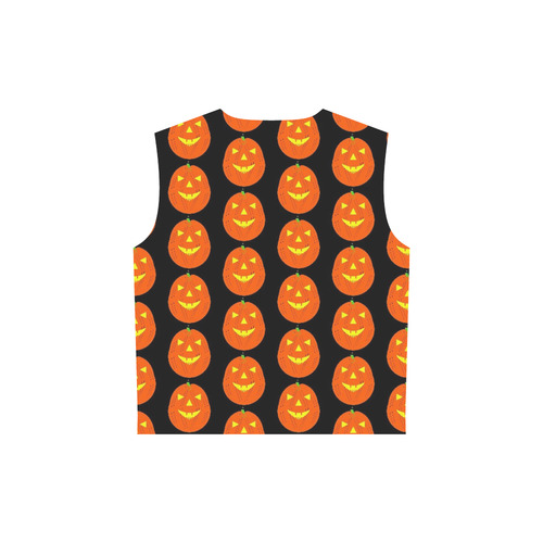 Funny Halloween - Pumpkin Pattern 2 by JamColors All Over Print Sleeveless Hoodie for Women (Model H15)