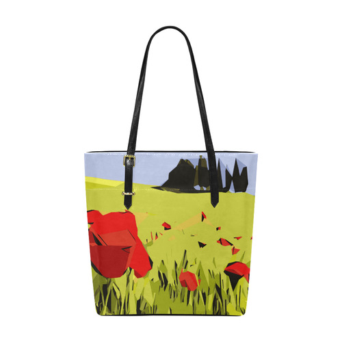 Abstract Geometric Poppy Landscape Euramerican Tote Bag/Small (Model 1655)