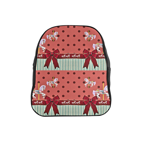 rockabilly carousel pony 6 kids bag School Backpack (Model 1601)(Small)