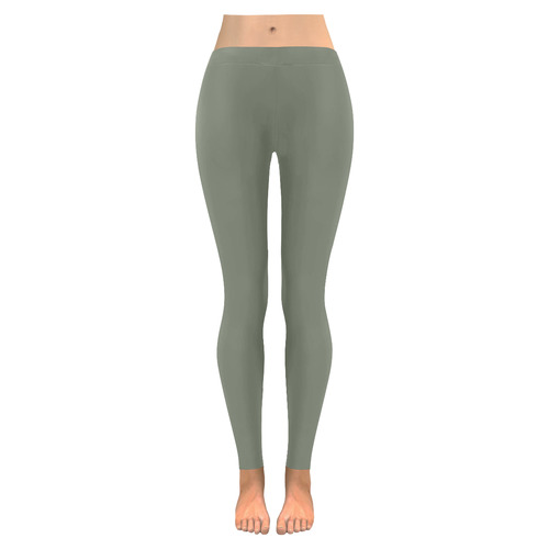 Camouflage Green Women's Low Rise Leggings (Invisible Stitch) (Model L05)