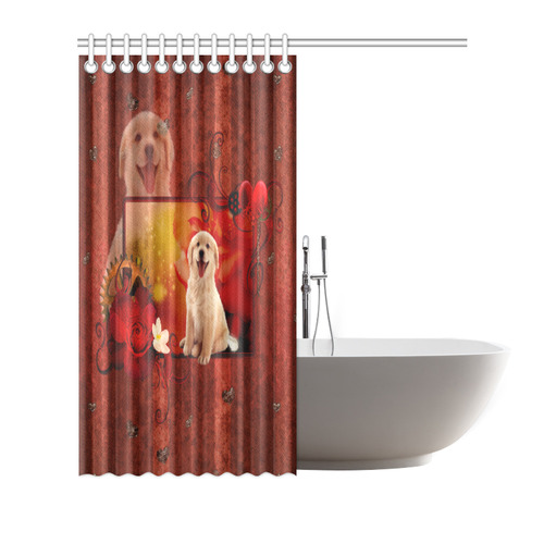 Sweet golden retriever Shower Curtain 66"x72"