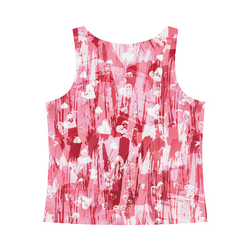 Red Grunge Love All Over Print Tank Top for Women (Model T43)