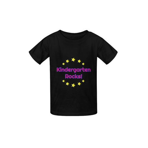 Kindergarten Rocks Pink/blue on Black Kid's  Classic T-shirt (Model T22)