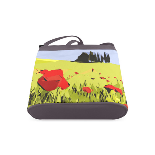 Abstract Geometric Poppy Landscape Crossbody Bags (Model 1613)