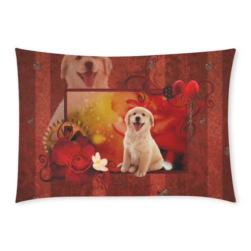 Sweet golden retriever Custom Rectangle Pillow Case 20x30 (One Side)