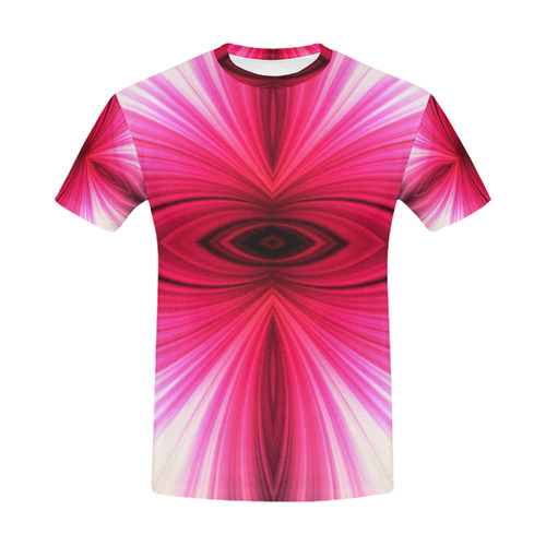 60s Psychedelic colors pink mens tshirt All Over Print T-Shirt for Men (USA Size) (Model T40)