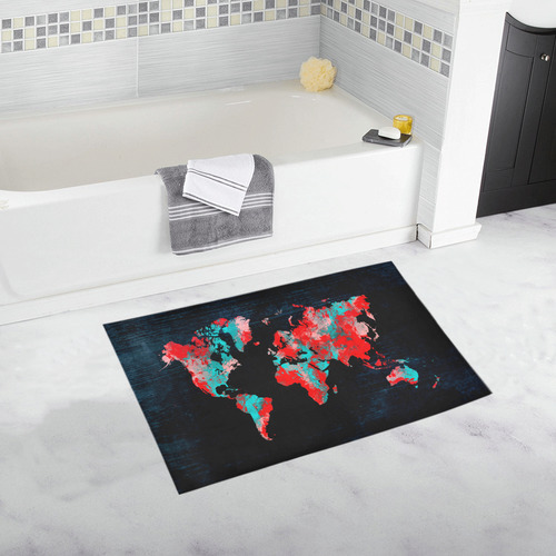 world map Bath Rug 20''x 32''