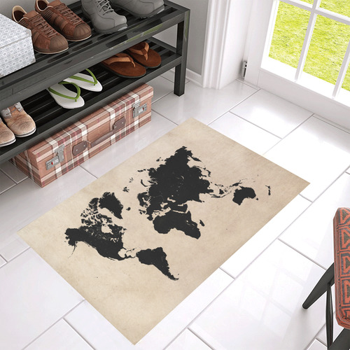 world map Azalea Doormat 30" x 18" (Sponge Material)