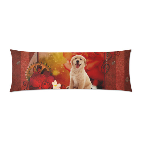 Sweet golden retriever Custom Zippered Pillow Case 21"x60"(Two Sides)