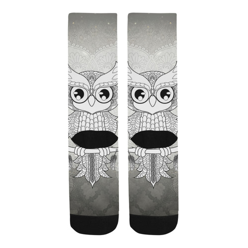Cute owl, mandala design Trouser Socks