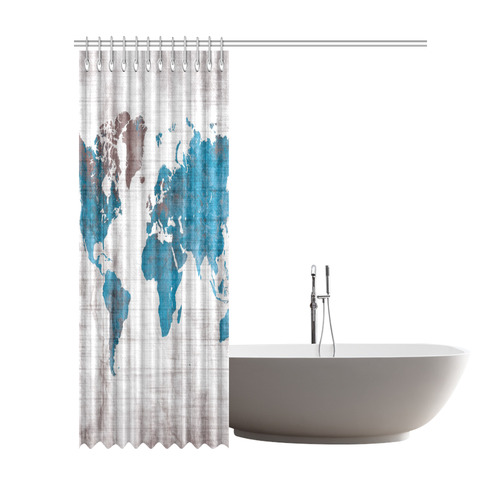 world map Shower Curtain 72"x84"