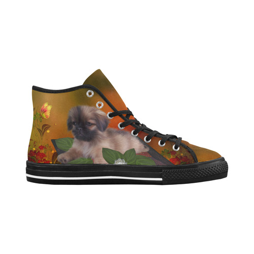 Cute lttle pekinese, dog Vancouver H Men's Canvas Shoes/Large (1013-1)