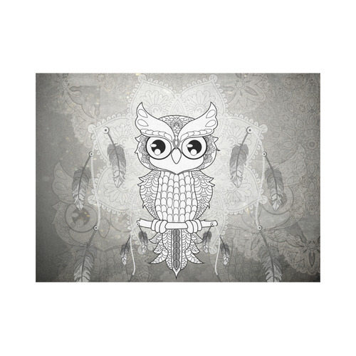 Cute owl, mandala design Placemat 14’’ x 19’’ (Six Pieces)