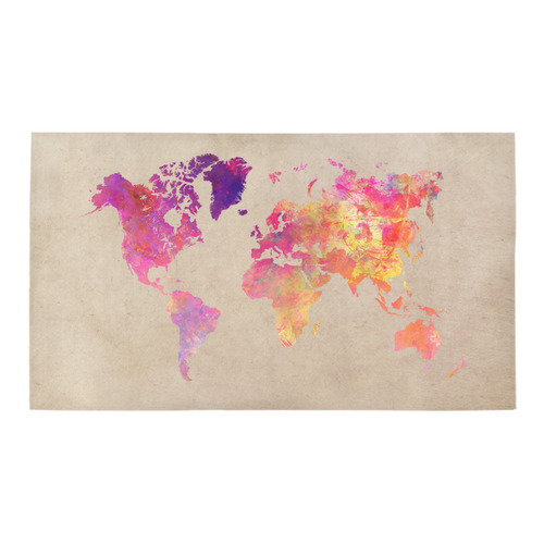 world map Bath Rug 16''x 28''