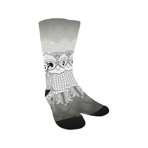 Cute owl, mandala design Trouser Socks