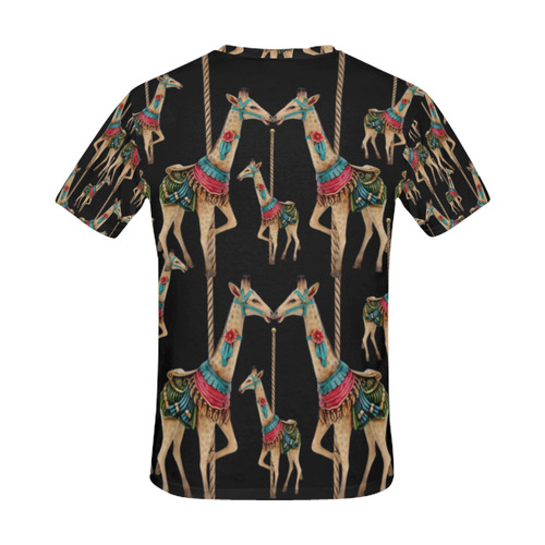 prancing carousel giraffes. black png mens tshirt All Over Print T-Shirt for Men (USA Size) (Model T40)
