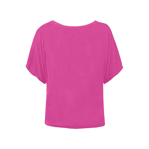 Cerise Women's Batwing-Sleeved Blouse T shirt (Model T44)