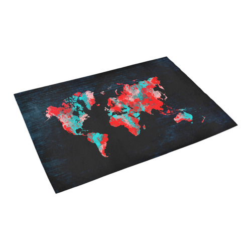 world map Azalea Doormat 24" x 16" (Sponge Material)