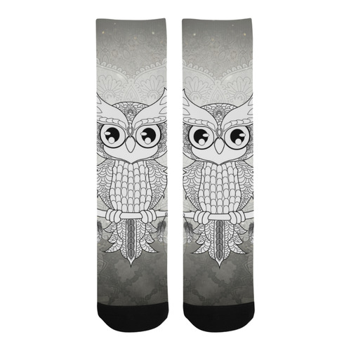 Cute owl, mandala design Trouser Socks