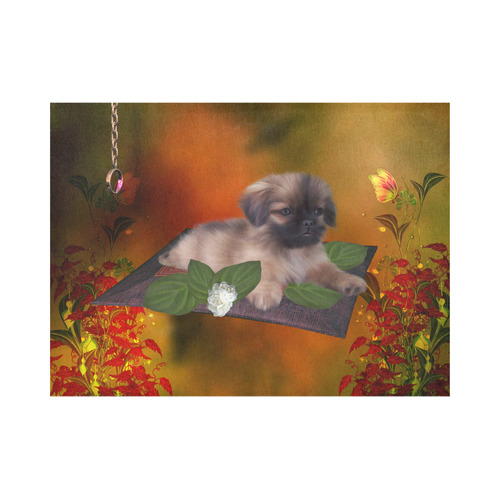 Cute lttle pekinese, dog Placemat 14’’ x 19’’ (Set of 2)