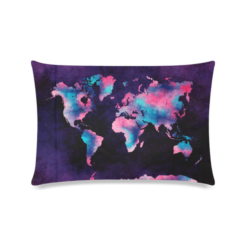 world map Custom Zippered Pillow Case 16"x24"(Twin Sides)