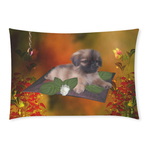 Cute lttle pekinese, dog Custom Rectangle Pillow Case 20x30 (One Side)