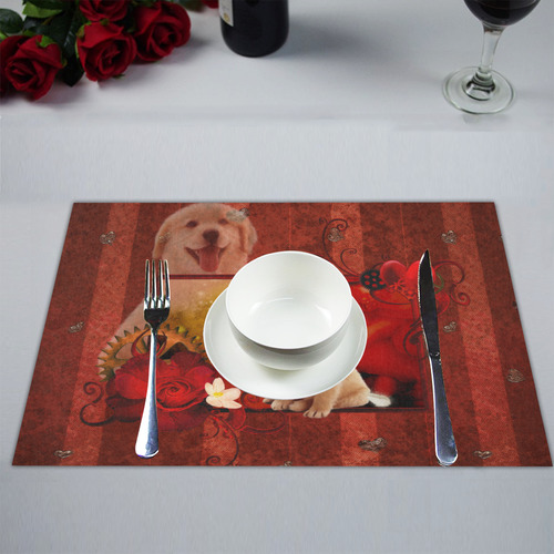 Sweet golden retriever Placemat 14’’ x 19’’ (Four Pieces)