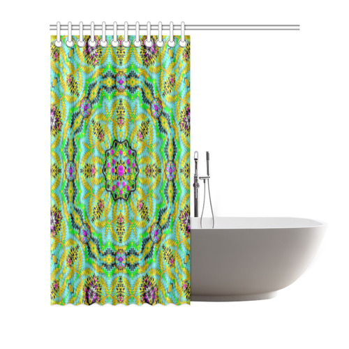 Golden star mandala in fantasy cartoon style Shower Curtain 66"x72"