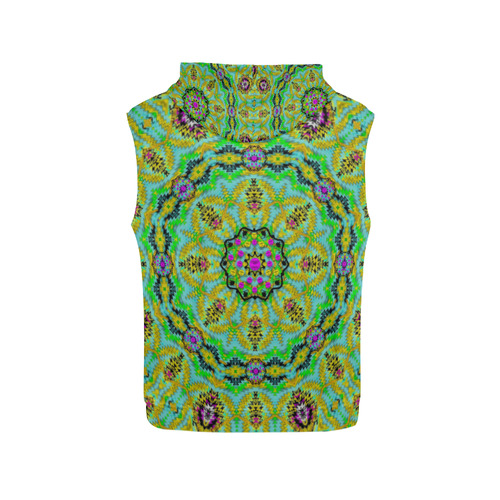 Golden star mandala in fantasy cartoon style All Over Print Sleeveless Hoodie for Women (Model H15)