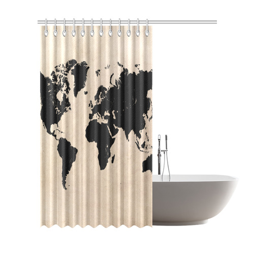 world map Shower Curtain 72"x84"