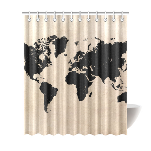 world map Shower Curtain 72"x84"