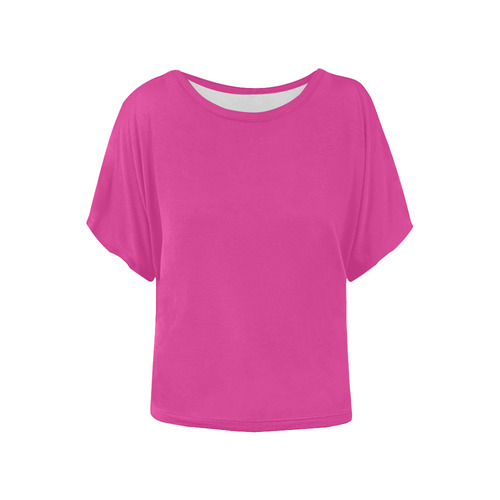 Cerise Women's Batwing-Sleeved Blouse T shirt (Model T44)