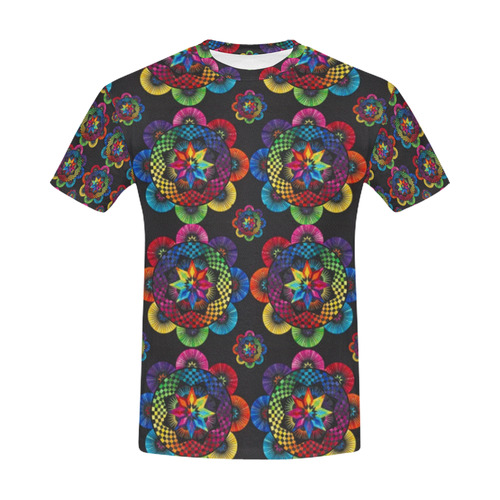 Tessellation Abstractica Mosaic 15 -flowers mens tshirt All Over Print T-Shirt for Men (USA Size) (Model T40)