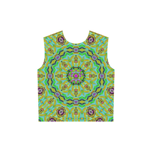 Golden star mandala in fantasy cartoon style All Over Print Sleeveless Hoodie for Women (Model H15)