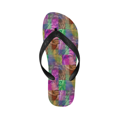 A. Hepburn Popart by Nico Bielow Flip Flops for Men/Women (Model 040)