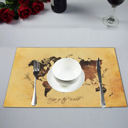 world map Placemat 12’’ x 18’’ (Six Pieces)