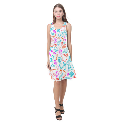 Back To School Computer Apple Rocket Atalanta Casual Sundress(Model D04)