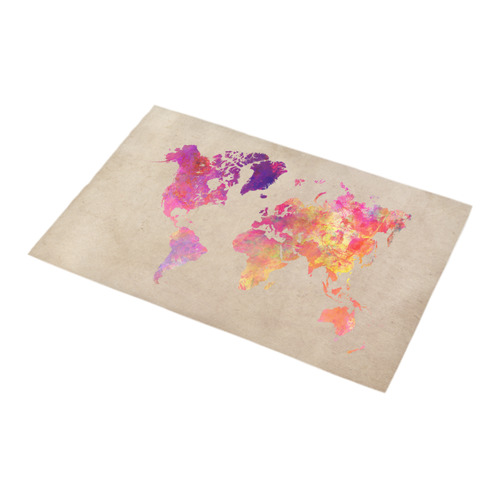 world map Bath Rug 16''x 28''