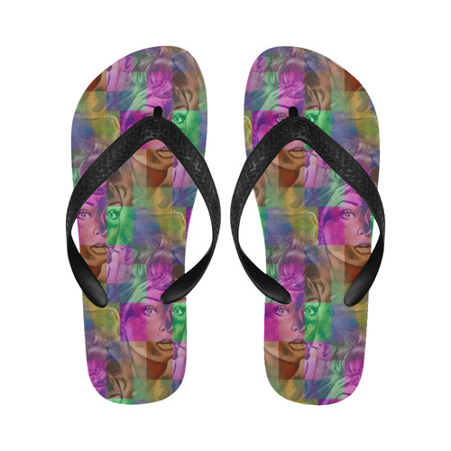 A. Hepburn Popart by Nico Bielow Flip Flops for Men/Women (Model 040)