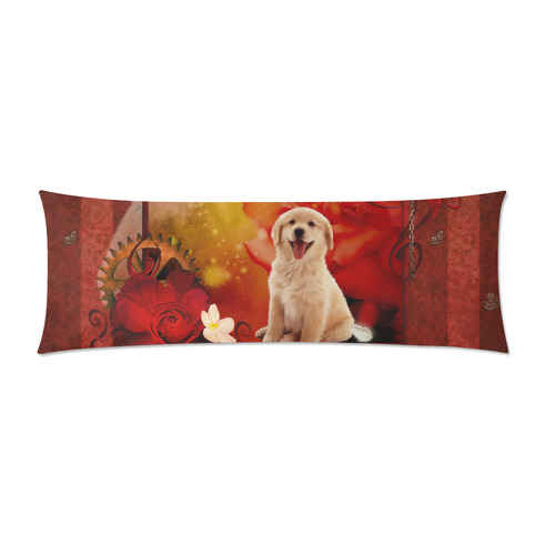 Sweet golden retriever Custom Zippered Pillow Case 21"x60"(Two Sides)