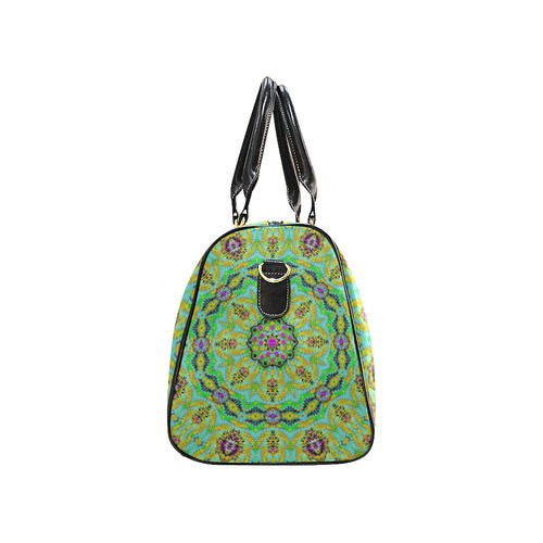 Golden star mandala in fantasy cartoon style New Waterproof Travel Bag/Small (Model 1639)