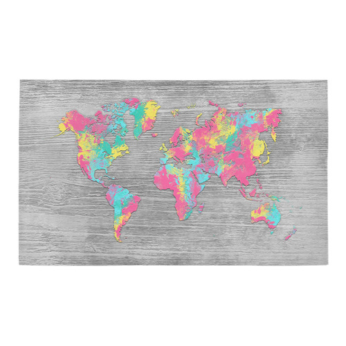 world map Azalea Doormat 30" x 18" (Sponge Material)