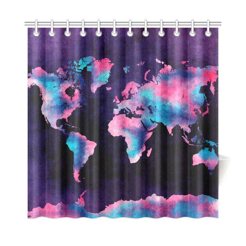 world map Shower Curtain 72"x72" ID D1728354