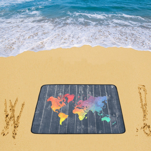 world map Beach Mat 78"x 60"