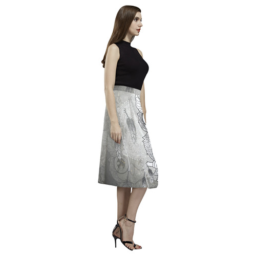 Cute owl, mandala design Aoede Crepe Skirt (Model D16)