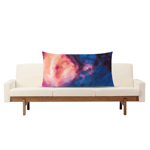 psychedelic milky way splash painting texture abstract background in red purple blue Rectangle Pillow Case 20"x36"(Twin Sides)
