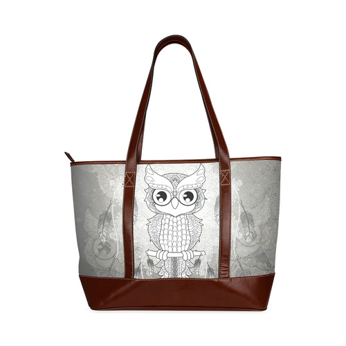 Cute owl, mandala design Tote Handbag (Model 1642)