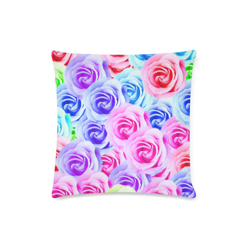 closeup colorful rose texture background in pink purple blue green Custom Zippered Pillow Case 16"x16"(Twin Sides)
