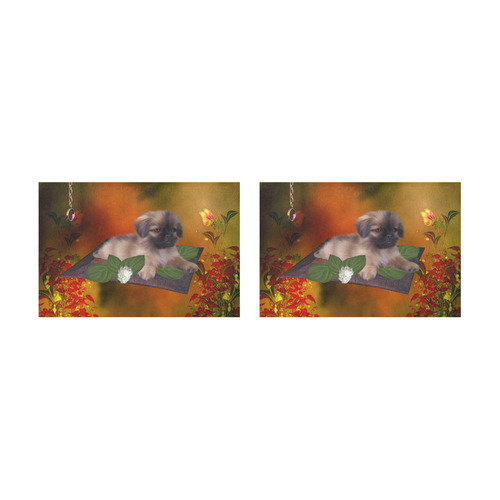 Cute lttle pekinese, dog Placemat 12’’ x 18’’ (Two Pieces)